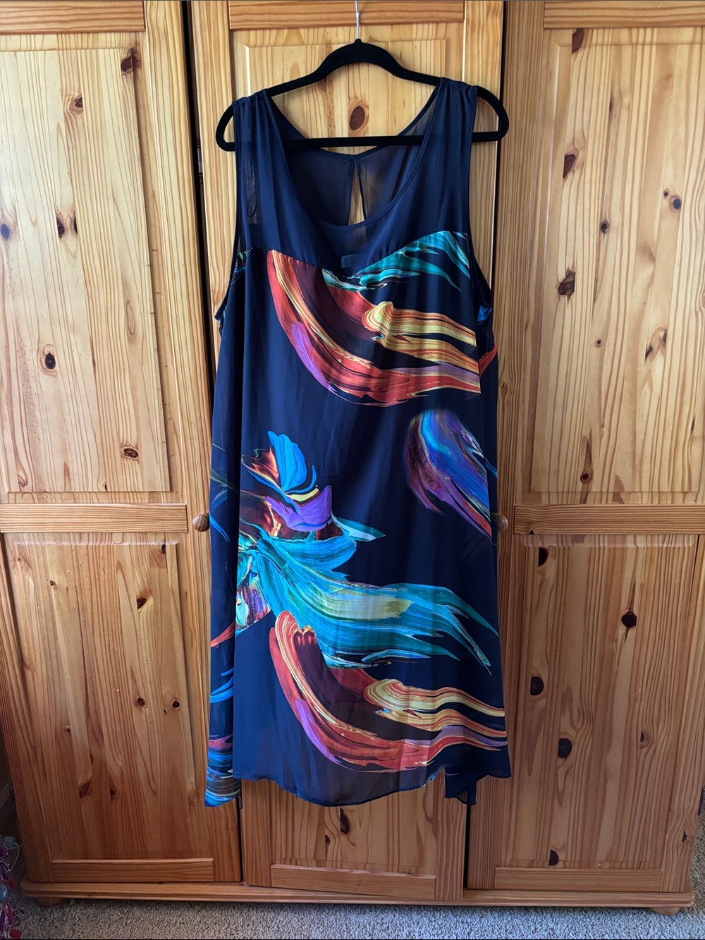 Signature by Robbie Bee Midi Dress, Brushstroke Print perfect for vaca or events